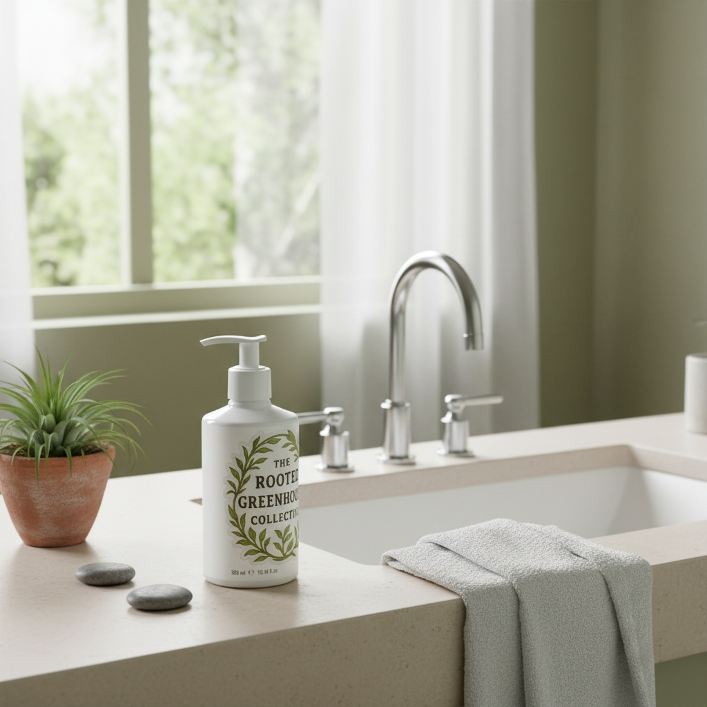 Bathroom mockup for Gardener's Hand Soap