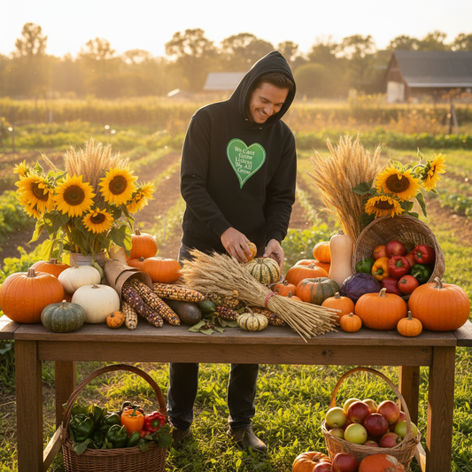 Hoodie with Thanksgiving harvest display