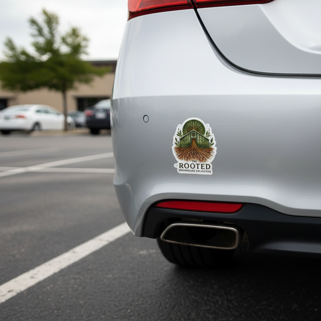 Sticker on car bumper